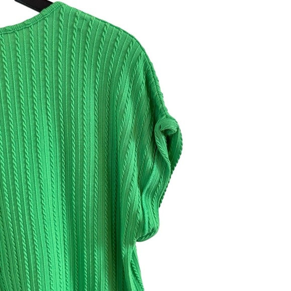 SHEIN‎ Women’s Green Frenchy Ribbed Batwing Short Sleeve Tee Size L - Picture 11 of 11